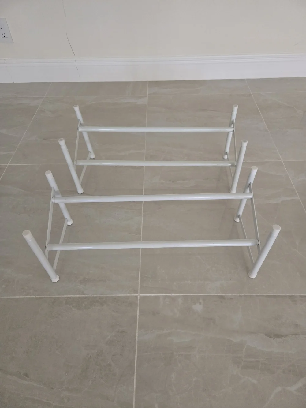 White Metal Shoe Organizers - Set of 2